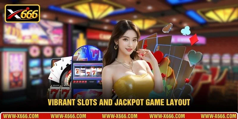 Vibrant slots and jackpot game layout