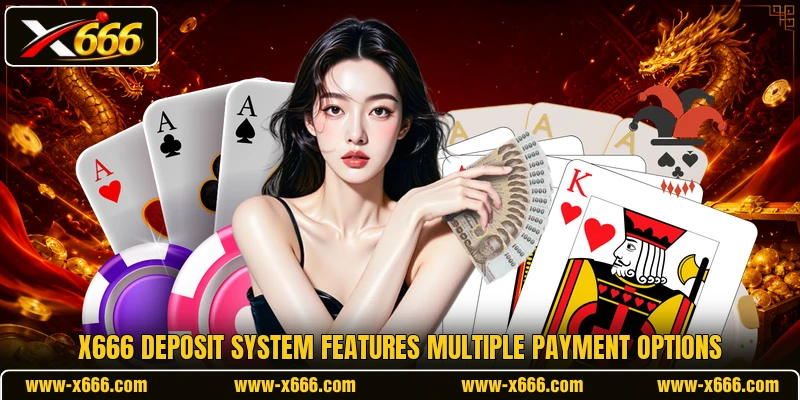 X666 deposit system features multiple payment options